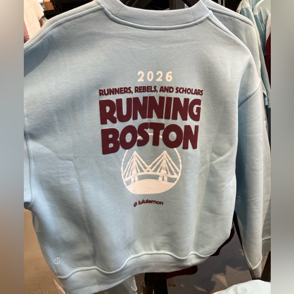 Lululemon Boston Marathon running sweatshirt